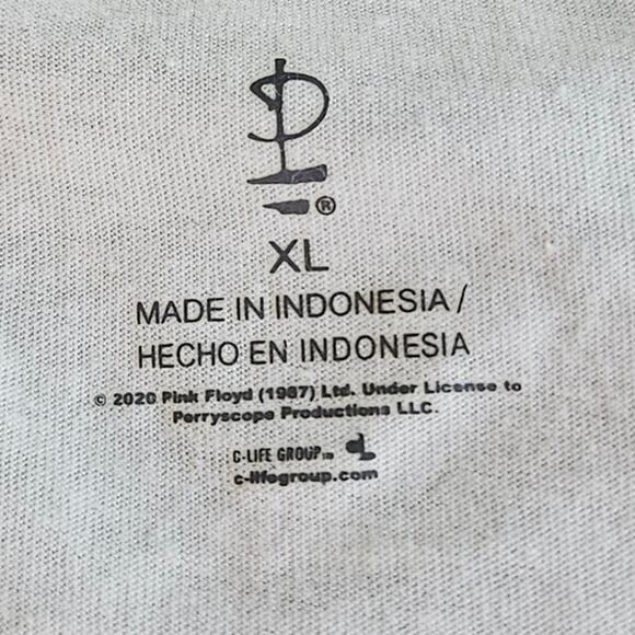 Pink Floyd Dark Side of the Moon T‑Shirt White Crop Graphic Tee XL Grunge Rocker - Picture 6 of 8